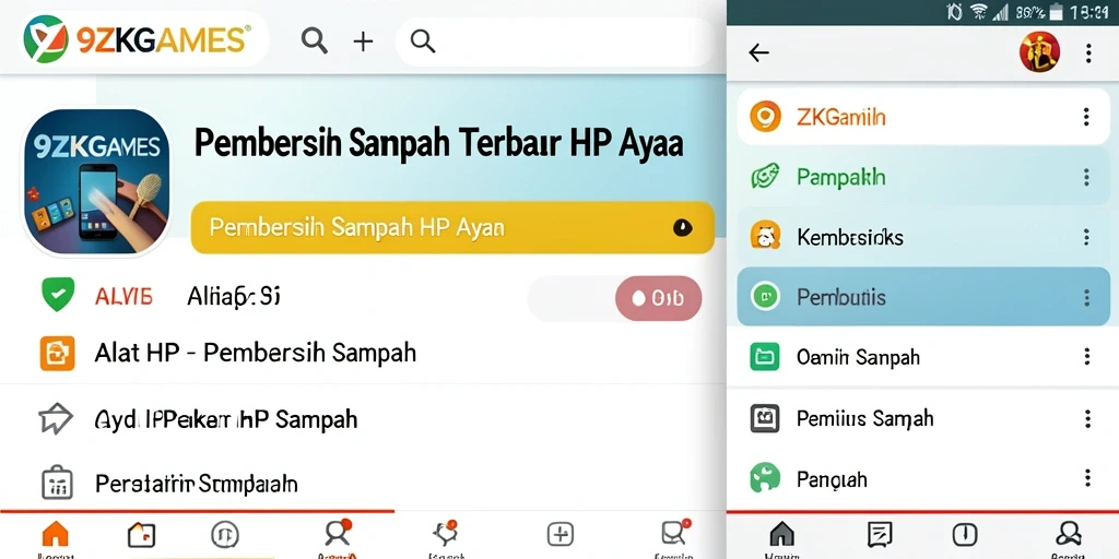Tampilan antarmuka aplikasi Pembersih Sampah 9ZKGAMES yang ramah pengguna.
