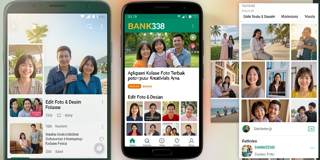 Tampilan antarmuka aplikasi BANK338 untuk kolase foto yang menarik.