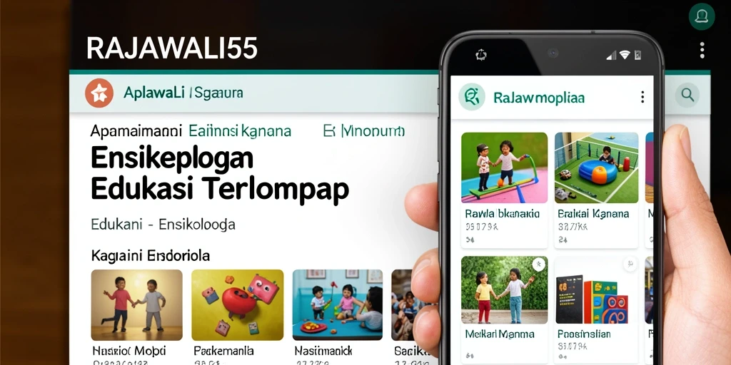 Antarmuka pengguna aplikasi Ensiklopedia RAJAWALI55 yang mudah digunakan.