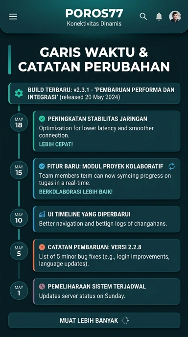 Tampilan riwayat versi poros77